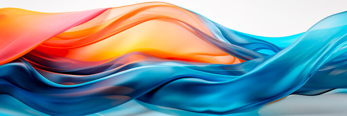 Fototapeta premium Futuristic Silk Spectacle of the abstract silk fabric with waves