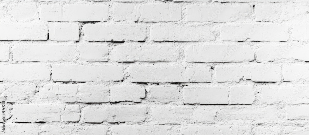 Fototapete white and gray brick wall for use as a wallpaper background or texture. with copy space image. place