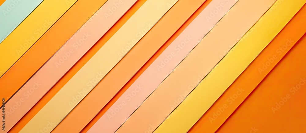 Poster office an orange copyspace background with numerous cardboard sheets in pastel striped colors this r