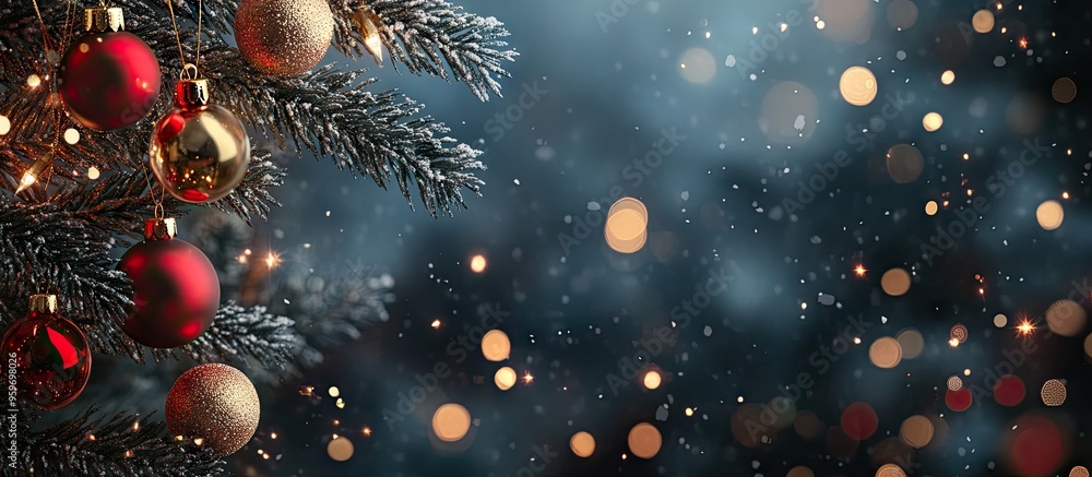 Poster Happy New Year and Merry Christmas Greeting and card with available space blank space for your message. with copy space image. Place for adding text or design