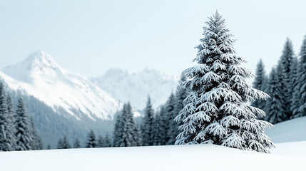 Snowy Christmas Tree in a Winter Wonderland