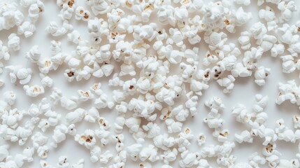 Classic snack for watching movies and cinema. Top view of popcorn texture. Popcorn background.