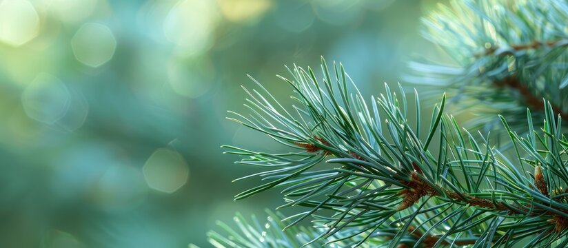 Beautiful macro shot of the original two tone green and silvery pine needles from the Japanese pine Pinus parviflora Glauca Nature concept for design featuring copy space