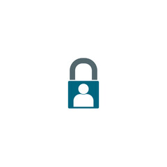 Security Human Lock Icon isolated on white background