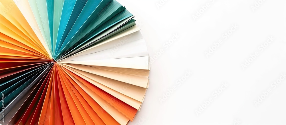 Poster top view of vibrant hardback books arranged in a circle an open book with fanned pages is set agains