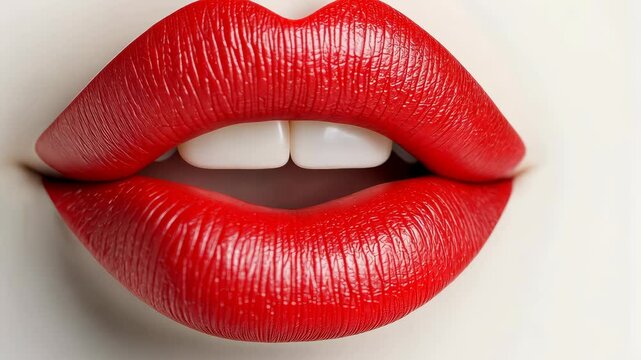 Stunning red lips in a modern cartoon style, perfect for adding a touch of glam to any project with a playful, sexy flair.