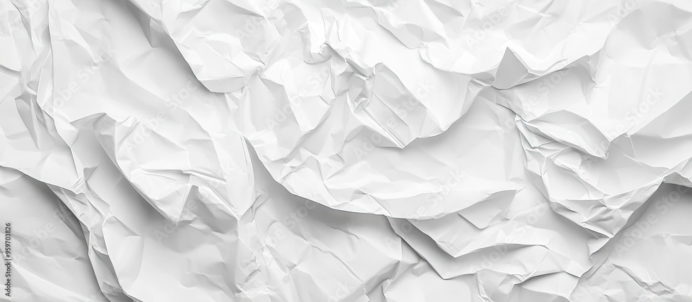 Poster Background of a crumpled white paper sheet. with copy space image. Place for adding text or design