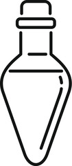 Simple vector icon of a chemical flask containing liquid for use in chemistry, science, and laboratory themed designs