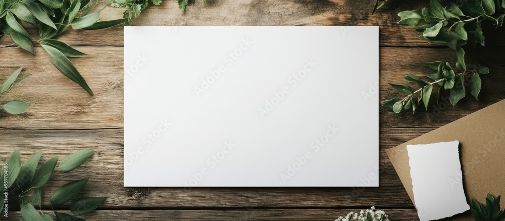 Aufkleber White paper poster featuring design space. with copy space image. Place for adding text or design