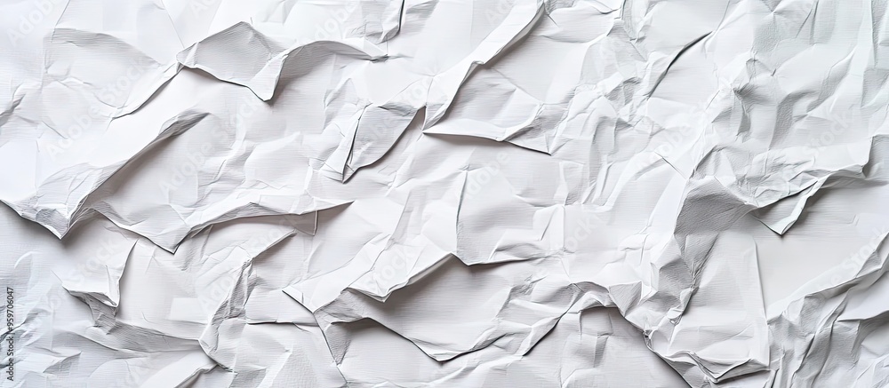 Poster paper on a light white background crumpled paper wallpaper texture of a crumpled paper sheet copy sp