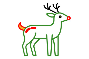 christmas reindeer with ribbon