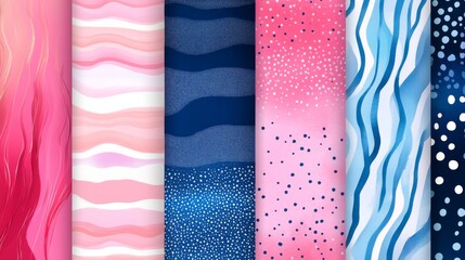 Obraz premium Seamless Abstract Patterns in Various Colors ideal for Textile and Graphic Design