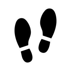 Footprint icon vector illustration, Trail shoes on white background.
