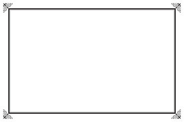 Obraz premium Elements of ornate vintage frames. Black on white classic calligraphy swirls, floral motifs. Design print for greeting cards, wedding invitations, restaurant menu, royal certificates. Set 43