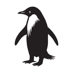 Fototapeta premium Penguin Bird Clipart - Adélie penguin Bird Vector illustration in black and white