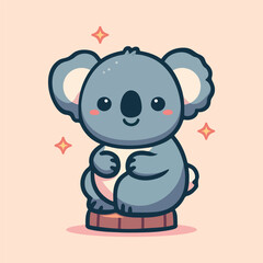 Cartoon cute koala vector illustration in a flat style