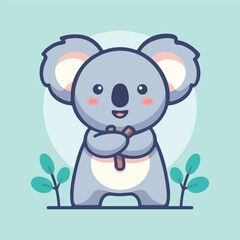 Cartoon cute koala vector illustration in a flat style