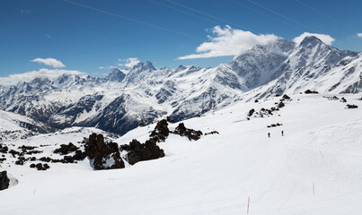 Obraz premium Panoramic view of the Caucasus mountains