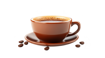 Coffee Cup with Beans on a Saucer