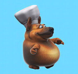 Naklejka premium Fun 3D cartoon dog dancing