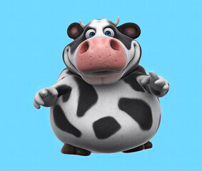 Fun 3D cartoon cow dancing