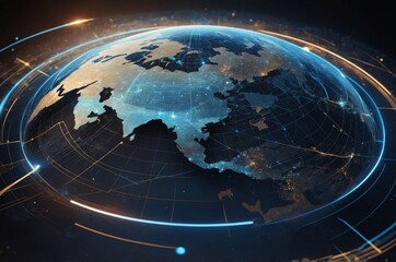 Digital globe with global connections