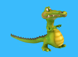 Fototapeta premium Fun 3D cartoon crocodile dancing