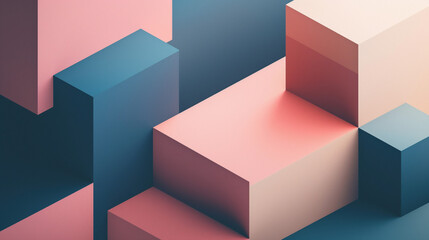 Create a visually stunning desktop wallpaper that captures the essence of minimalistic architecture. Use simple yet impactful shapes, lines, and colors to convey the beauty of minimalism. Experiment w