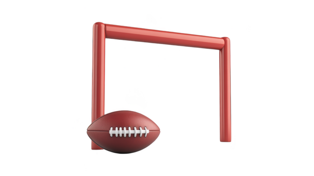 American Football Goal Post with Ball