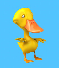 Fun 3D cartoon duck dancing