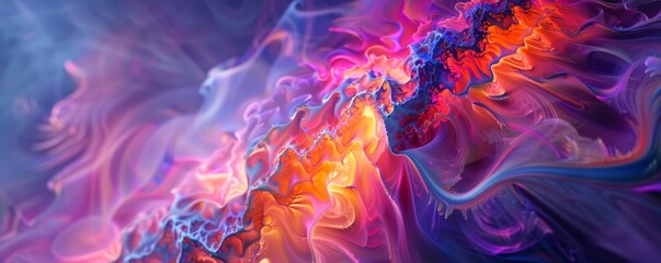 Obraz premium Vivid abstract fractal designs with bright highlights, 4K hyperrealistic photo