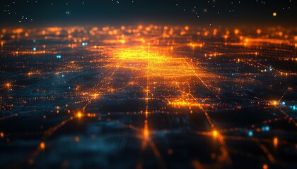 Fototapeta premium Global transport routes visualized with AI data overlays, showing realtime logistics efficiency