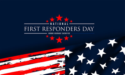 national first responders day greeting design with american flag background vector illustration  