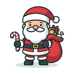 Cartoon santa claus vector illustration in a flat style