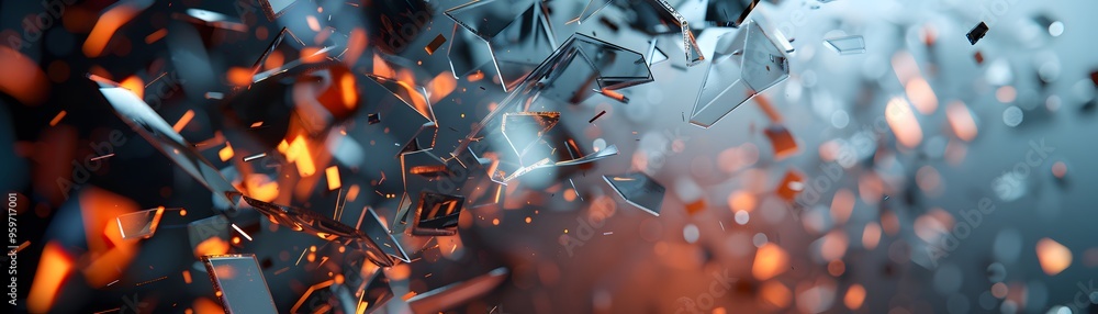 Poster Dynamic abstract image showcasing vibrant shards of color and light, creating an energetic and captivating visual experience.