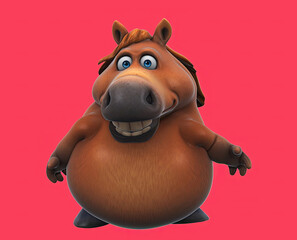 Naklejka premium Fun 3D cartoon horse talking