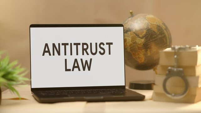 ANTITRUST LAW DISPLAYED IN LEGAL LAPTOP SCREEN
