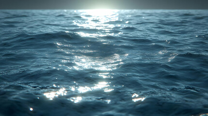 Fototapeta premium Ocean Water Surface with Sunlight Glare