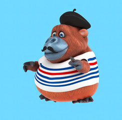 Fun 3D cartoon orang outan dancing
