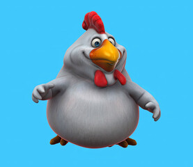 Fun 3D cartoon chicken talking
