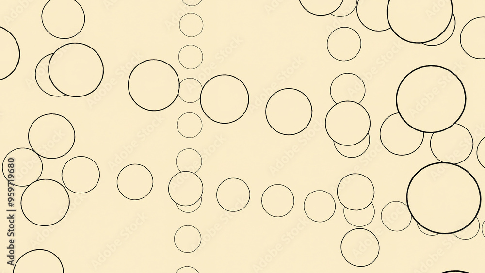 Poster abstract simple background with flowing bubbles. design. rows of moving circles silhouettes.