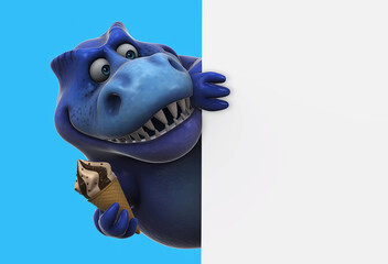 Fun 3D cartoon dinosaur with an ice cream © Julien Tromeur