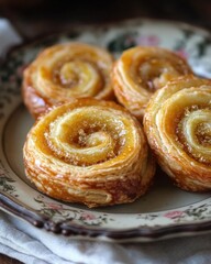 Fototapeta premium Golden Swirls of Pastry Perfection 