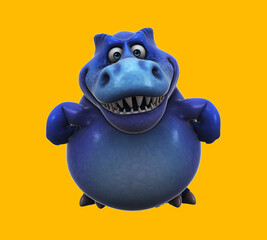 Fun 3D cartoon trex with thumbs up and down © Julien Tromeur