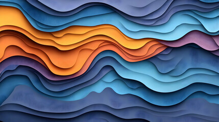 Obraz premium Abstract Wavy Paper Cut Background Design