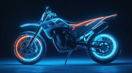 Fototapeta premium Neon Motorcycle