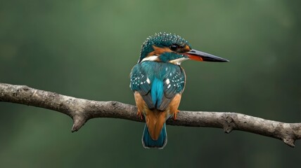 Fototapeta premium Transparent background kingfisher portrait, flying, sitting on branch