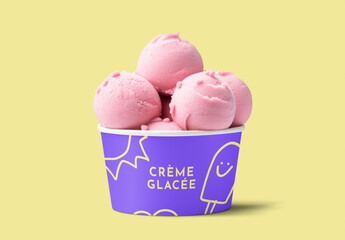 Food Product Packaging Ice Cream Cup Mockup With Generative AI