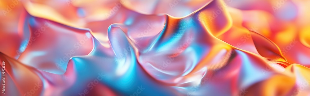 Aufkleber defocused abstract background of a snack wrap made of light plastic in a 3d cartoon rendering