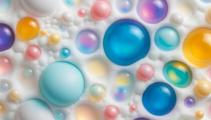 Texture bulles bain mousse abstrait colorant iridescent coloré multicolore liquide vaisselle.